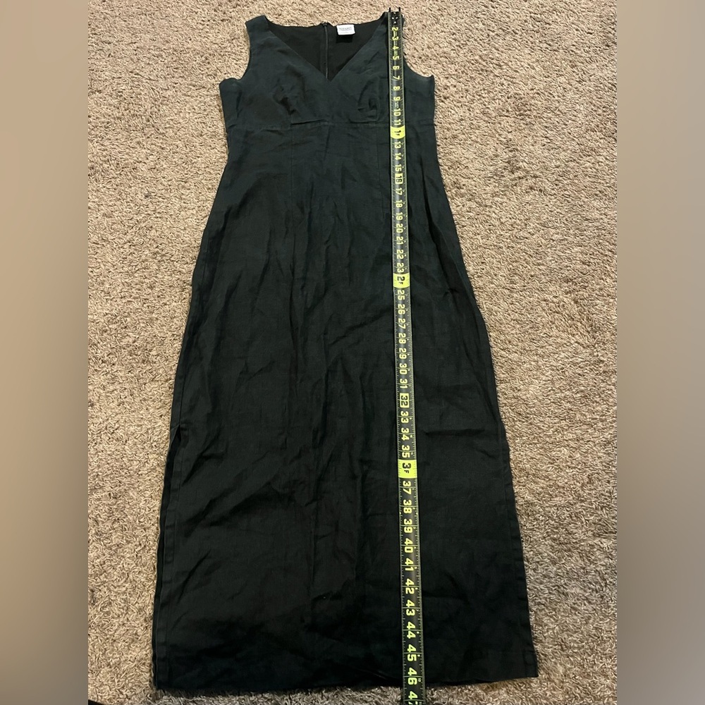 Vintage Old Navy Outlet 100% Linen Black Maxi Chic Minimalist Dress - Picture 6 of 8